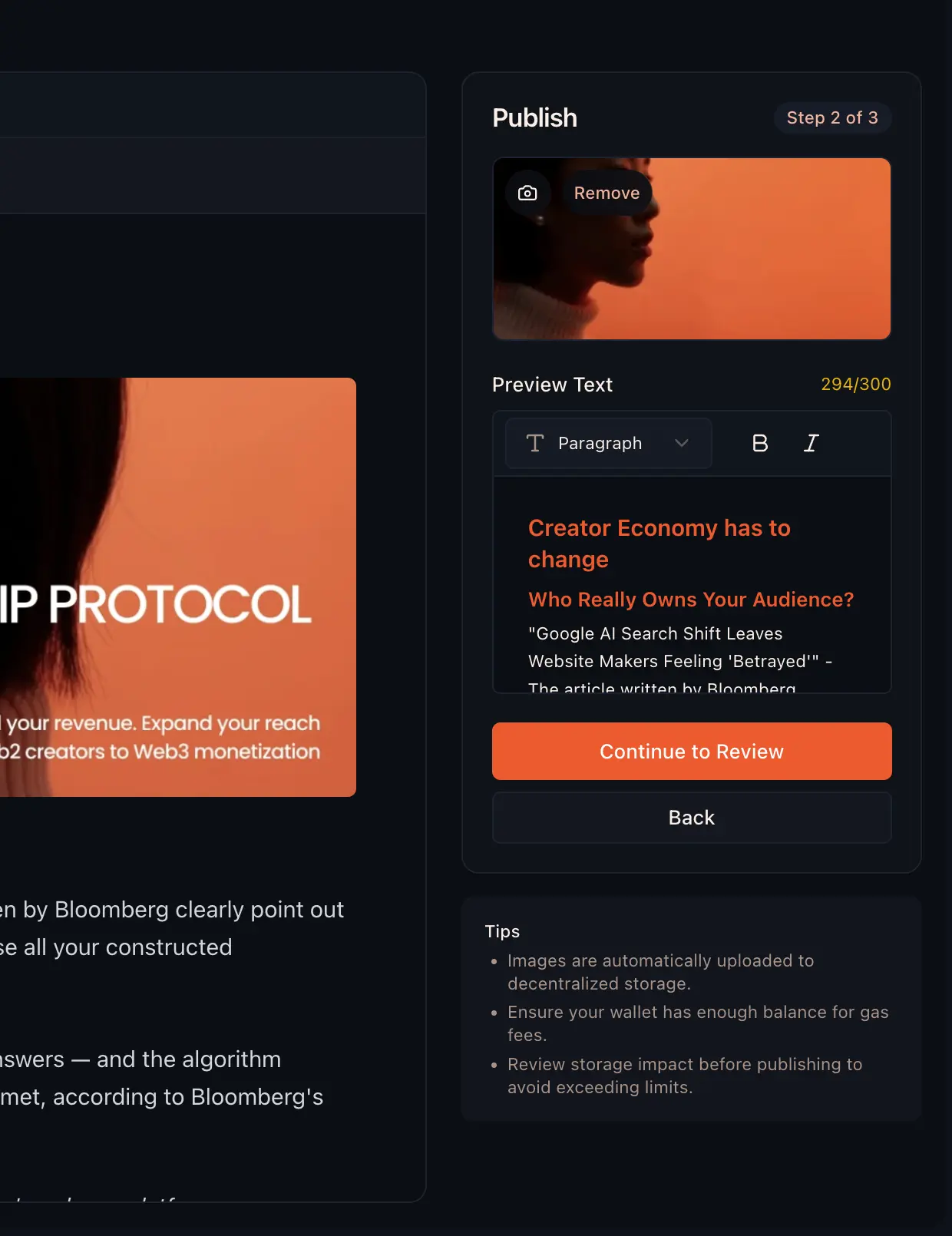 Zing Protocol content editor - configure